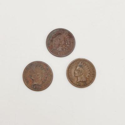3 - 1896 INDIAN HEAD PENNIES