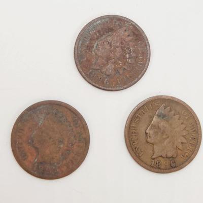 3 - 1896 INDIAN HEAD PENNIES