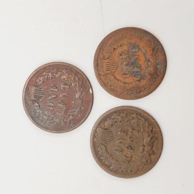 3 - 1897 INDIAN HEAD PENNIES