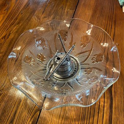 Iris and Herringbone Nut Bowl