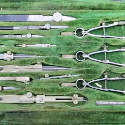 Vintage Dietzgen Drafting Tool Set