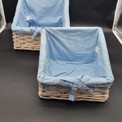 White Wicker Storage Bins