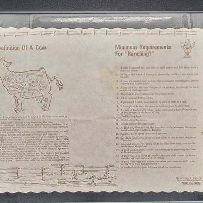 Definition of a Cow Framed Art