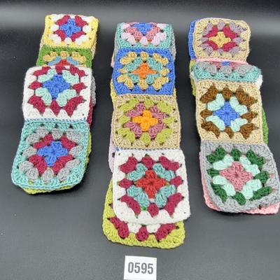 Hand Crocheted Afghan or Quilt Blocks