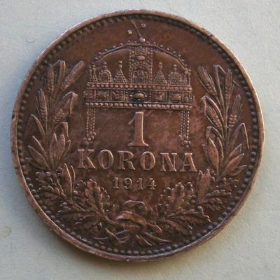 AUSTRIA 1914 1 Korona Silver Coin