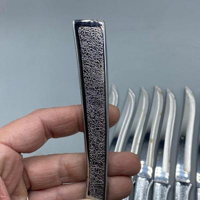 Vintage Mid Century Carvel Hall Stainless Steel Steak Knife Cutlery Set