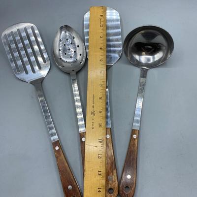 Vintage Vollrath Stainless Steel Large Long Handle Kitchen Utensils Cookware