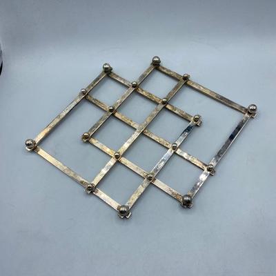 Silver Plate Expandable Trivet or Wall Hanging Necklace Holder