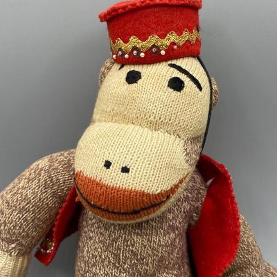 Vintage Sock Monkey Organ Grinder Costume Hat and Vest