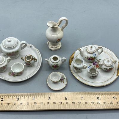 Vintage Ceramic Porcelain Tea Set Miniatures Lot Made in Japan