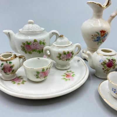 Vintage Ceramic Porcelain Tea Set Miniatures Lot Made in Japan