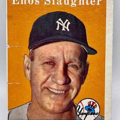 3 1959/59 Enos Slaughter and Carl Furillo Baseball Cards