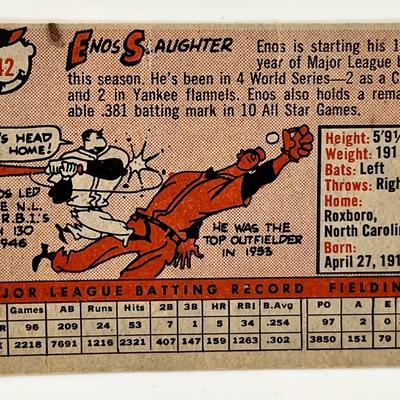 3 1959/59 Enos Slaughter and Carl Furillo Baseball Cards