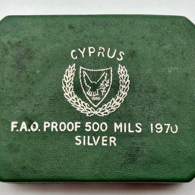 1970 Cyprus F.A.O. 500 mils Silver Coin