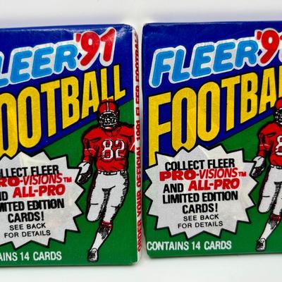 2 1991 Sealed Fleer Football Wax Packs