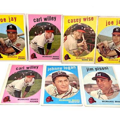 7 1959 Bseball Cards