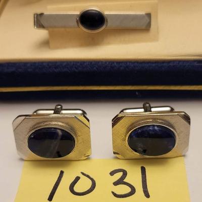 Sodalite Cufflink and Tie Set