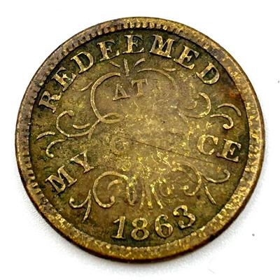 1863 Civil War Oliver Boutwell Redemption Token