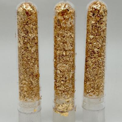 3 Small Vials of 14K Gold Flakes