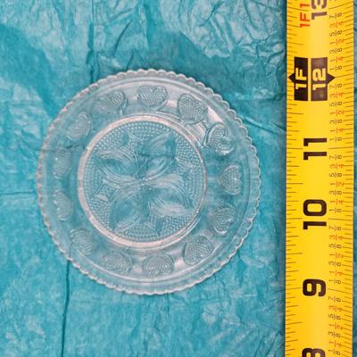 BEAUTIFUL CUT GLASS HEART DESIGN SAUCER