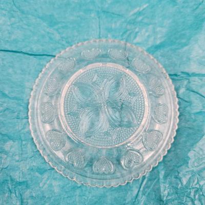BEAUTIFUL CUT GLASS HEART DESIGN SAUCER