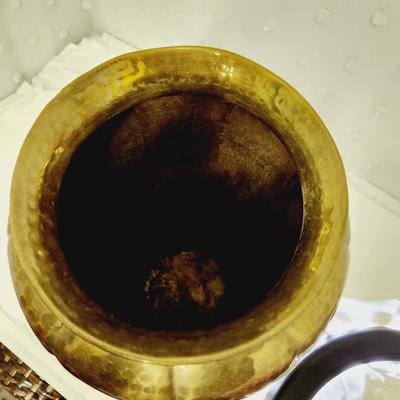 BEAUTIFUL 19 IN TALL HAMMERED BRASS VASE