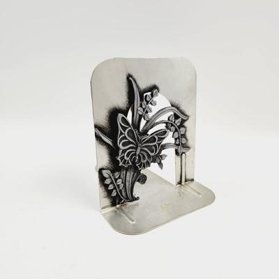 1 VINTAGE METAL METZKE BUTTERFLY BOOK END