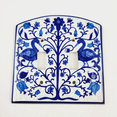 CERAMIC DUAL BIRD LIGHT SWITCH COVER
