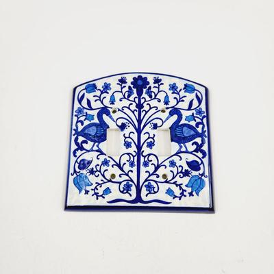 CERAMIC DUAL BIRD LIGHT SWITCH COVER