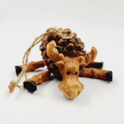 CUTE PINE CONE MOOSE DECOR