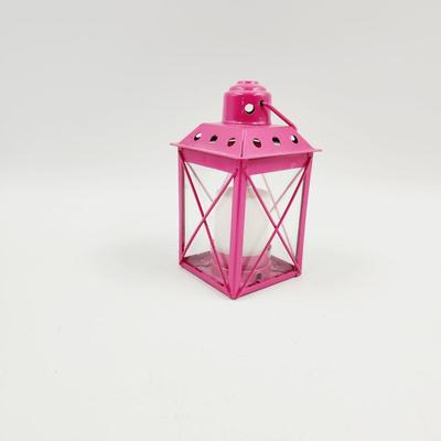 METAL PINK CANDLE LANTERN