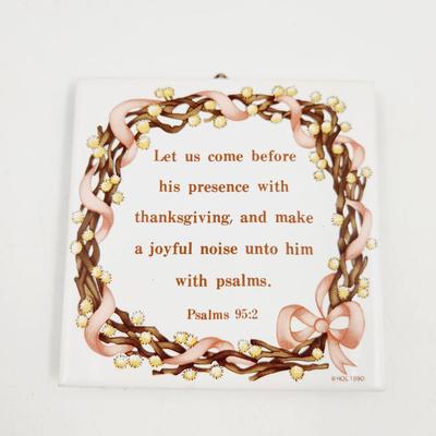 PSALMS 95.2 WRITTEN CERAMIC TILE DECOR