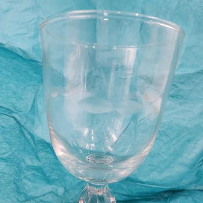 VINTAGE ETCHED GLASS GOBLET