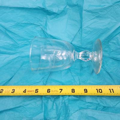 VINTAGE ETCHED GLASS GOBLET