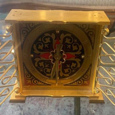 Swiss Gubelin Carraige / Desk Clock with Ornate Gold Doors