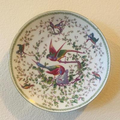 Decorative Porcelain Wall Plate with Bird Design