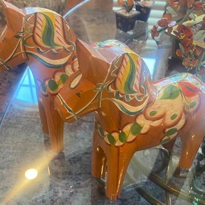 Vintage Swedish Wood Dala Horses