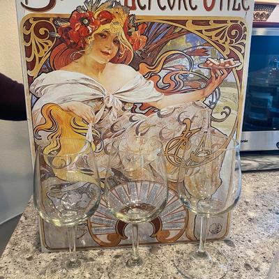 Art Nouveau Alfons Mucha Biscuit LeFÃ¨vere-Utile Reproduction Tin Sign 