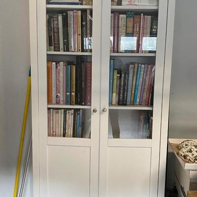 White Glass Front Ikea Cabinet / Bookshelf  