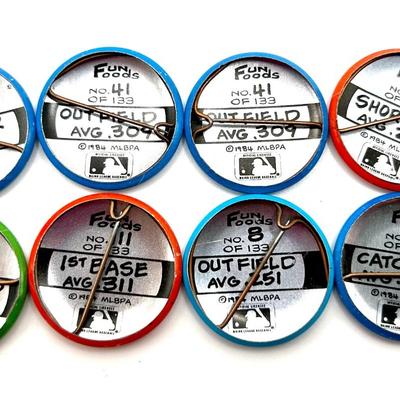 9 1984 Fun Foods Baseball Player Buttons