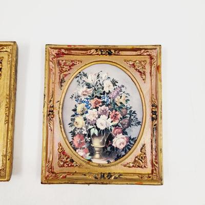 VINTAGE FLOWER ART WORK DUO