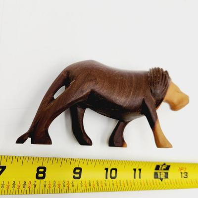 MID-CENTURY HAND CARVED KING OF THE JUNGLE LION