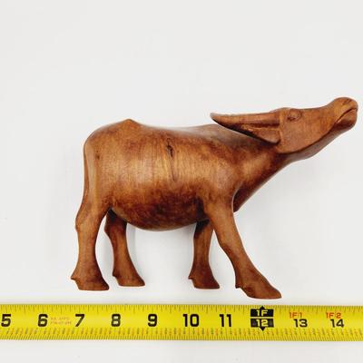 BEAUTIFUL MID-CENTURY HAND CARVED TEAK STEER