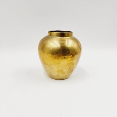 VINTAGE SQUATTY SOLID BRASS VASE