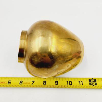 VINTAGE SQUATTY SOLID BRASS VASE