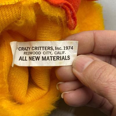 1974 Crazy Critters Chick Duck Hand Puppet