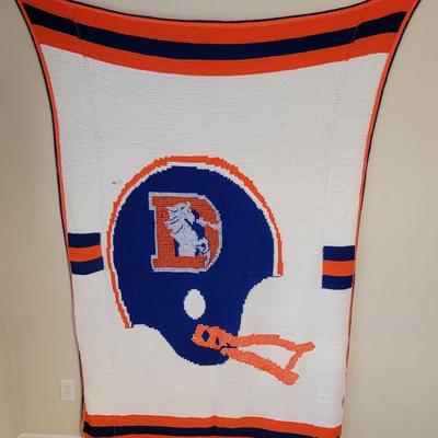 Denver Broncos Knitted Afghan