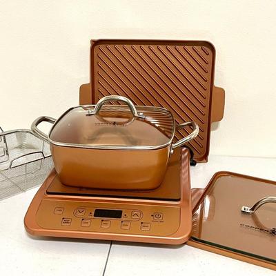 COPPER CHEF ~ Induction Cooktop & Six (6) Piece Cookware Set ~ EUC