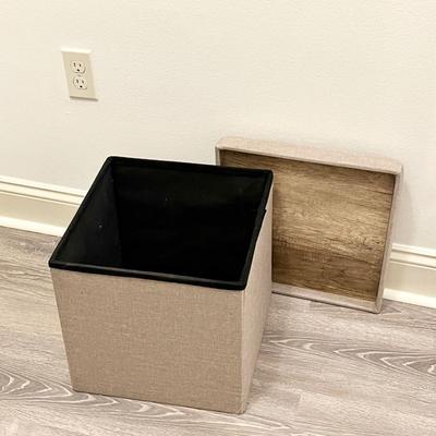 Trio (3) ~ Upholstered Taupe Folding/Storage Boxes