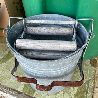 Rustic Galvanized Mop Bucket and Watering Can (G-JM)